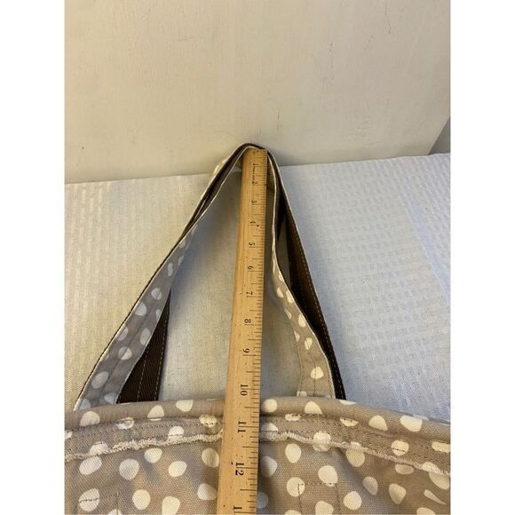 31 Thirty one metro retro bucket tote beige dots 18x15” - Picture 5 of 8